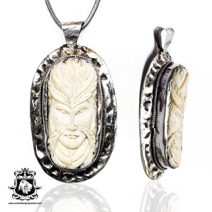 Masquerading Lady Carving Pendant & FREE 2MM Italian 925 Sterling Silver Chain N266