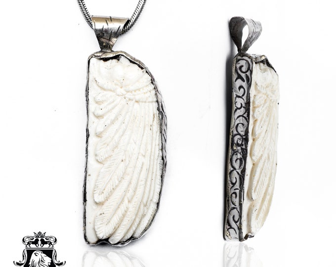 Chief Hiawatha Carving Pendant & FREE 3MM Italian 925 Sterling Silver Chain N288