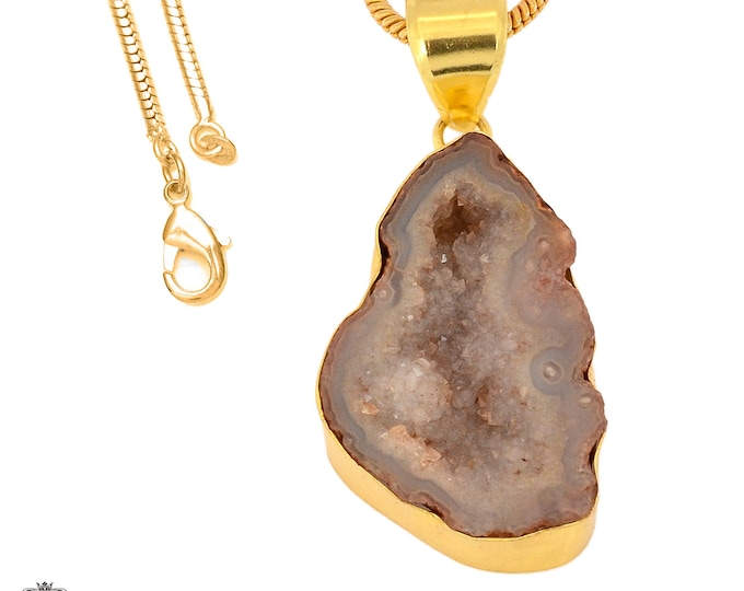 Tabasco Geode Pendant Necklaces & FREE 3MM Italian 925 Sterling Silver Chain GPH1041