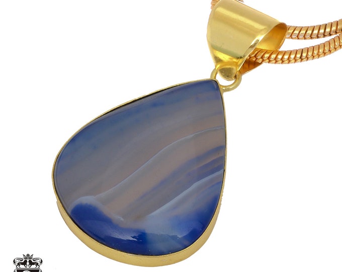 Ocean Agate Pendant Necklaces & FREE 3MM Italian 925 Sterling Silver Chain GPH1441