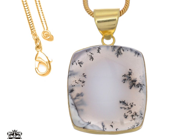 Dendritic Opal Pendant Necklaces & FREE 3MM Italian 925 Sterling Silver Chain GPH836