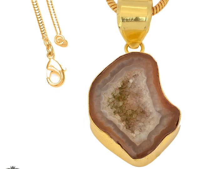 Tabasco Geode Pendant Necklaces & FREE 3MM Italian 925 Sterling Silver Chain GPH1046