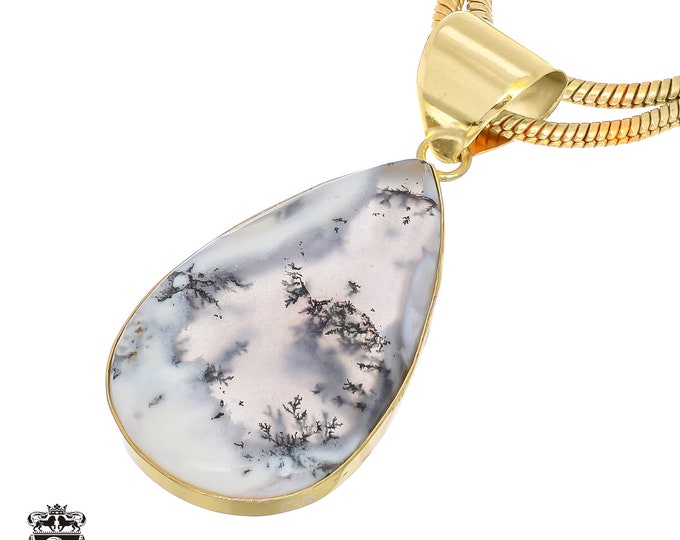 Dendritic Opal Pendant Necklaces & FREE 3MM Italian 925 Sterling Silver Chain GPH831