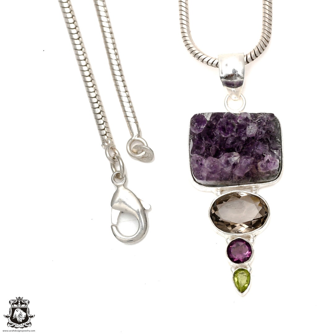 Bette Statement Necklace in Antique Silver Platinum Drusy
