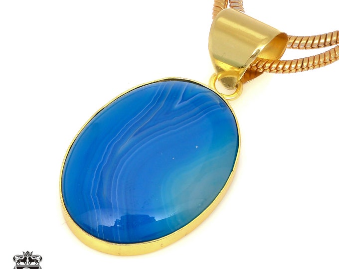 Ocean Agate Pendant Necklaces & FREE 3MM Italian 925 Sterling Silver Chain GPH1443