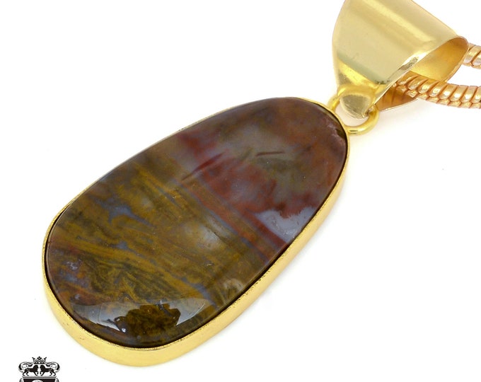 Montana Agate Pendant Necklaces & FREE 3MM Italian 925 Sterling Silver Chain GPH1365