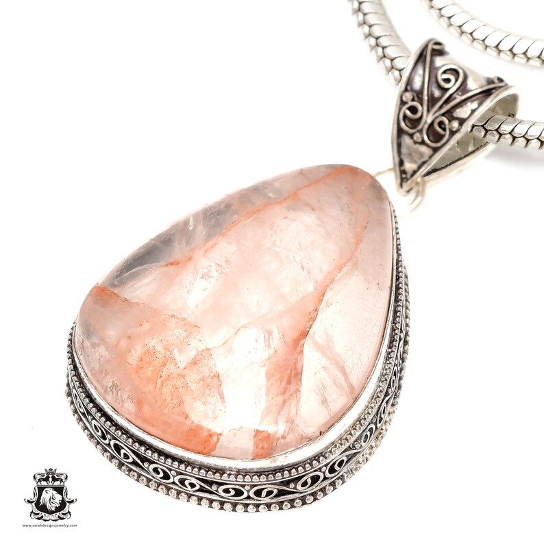 Lodolite Garden Quartz Pendant 4MM Italian Snake Chain V959