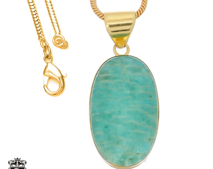 Amazonite Pendant Necklaces & FREE 3MM Italian 925 Sterling Silver Chain GPH904