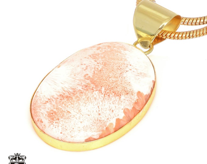 Scolecite Pendant Necklaces & FREE 3MM Italian 925 Sterling Silver Chain GPH402