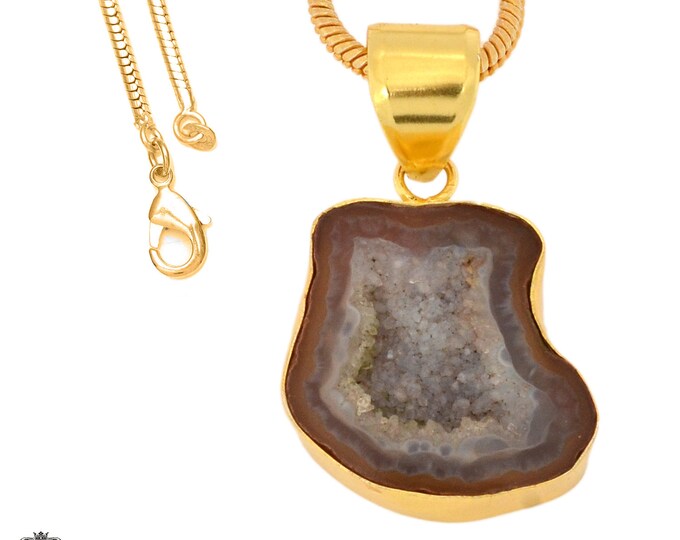 Tabasco Geode Pendant Necklaces & FREE 3MM Italian 925 Sterling Silver Chain GPH1049