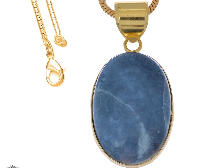 Owyhee Blue Opal Pendant Necklaces & FREE 3MM Italian 925 Sterling Silver Chain GPH1063