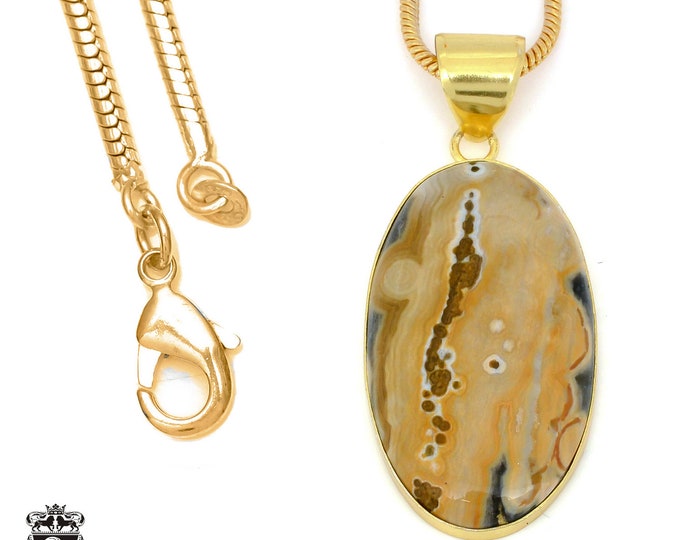 Ocean Jasper Pendant Necklaces & FREE 3MM Italian 925 Sterling Silver Chain GPH1295