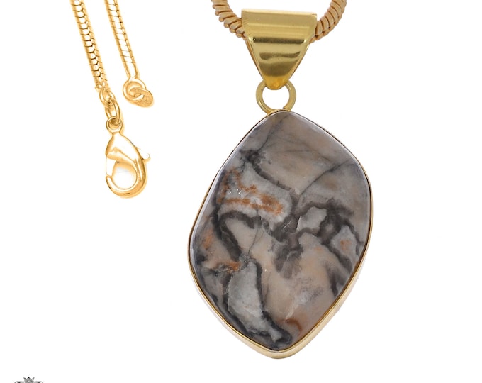 Porcelain Jasper Pendant Necklaces & FREE 3MM Italian 925 Sterling Silver Chain GPH1088