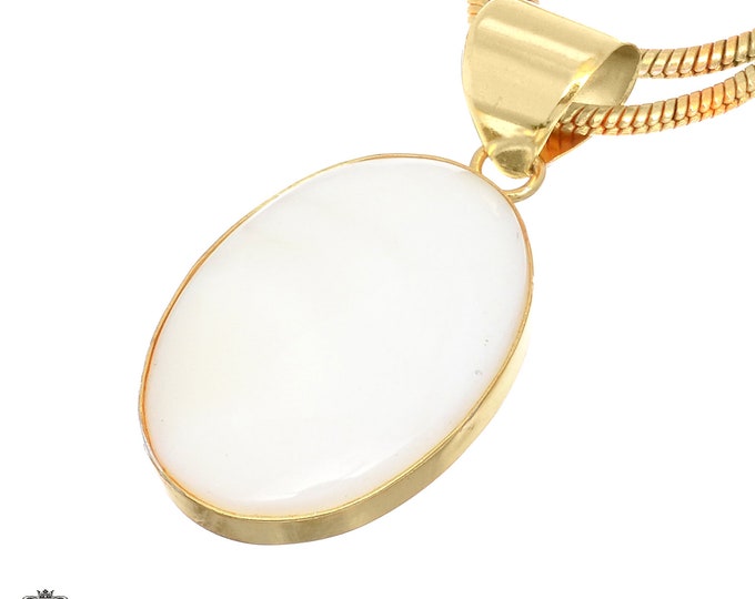 White Scolecite Pendant Necklaces & FREE 3MM Italian 925 Sterling Silver Chain GPH1649