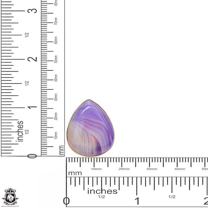 Size 9.5 Size 11 Adjustable Purple Banded Agate 24K Gold Plated Ring GPR1185