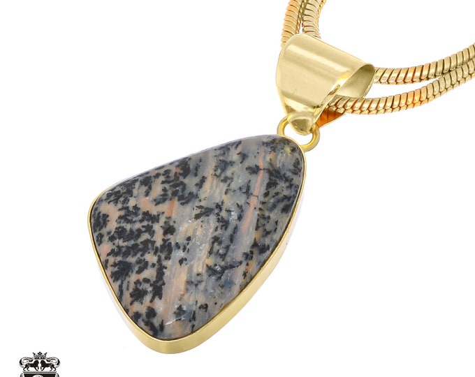 Merlinite Dendritic Opal Pendant Necklaces & FREE 3MM Chain GPH764