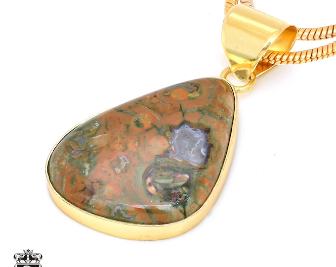 Rhyolite Pendant Necklaces & FREE 3MM Italian 925 Sterling Silver Chain GPH465