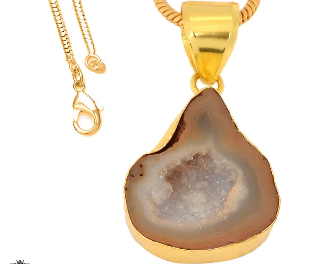 Tabasco Geode Pendant Necklaces & FREE 3MM Italian 925 Sterling Silver Chain GPH1050