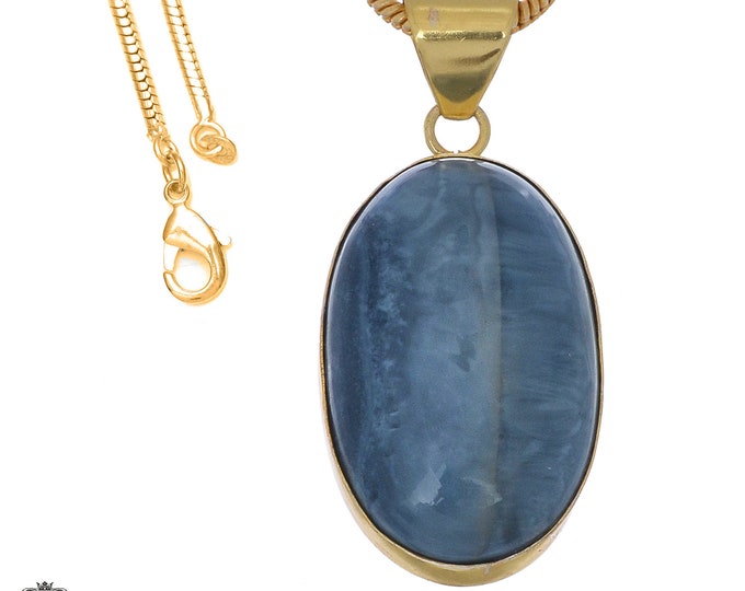 Owyhee Blue Opal Pendant Necklaces & FREE 3MM Italian 925 Sterling Silver Chain GPH1064