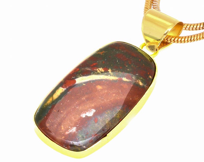 Bloodstone Pendant Necklaces & FREE 3MM Italian 925 Sterling Silver Chain GPH570