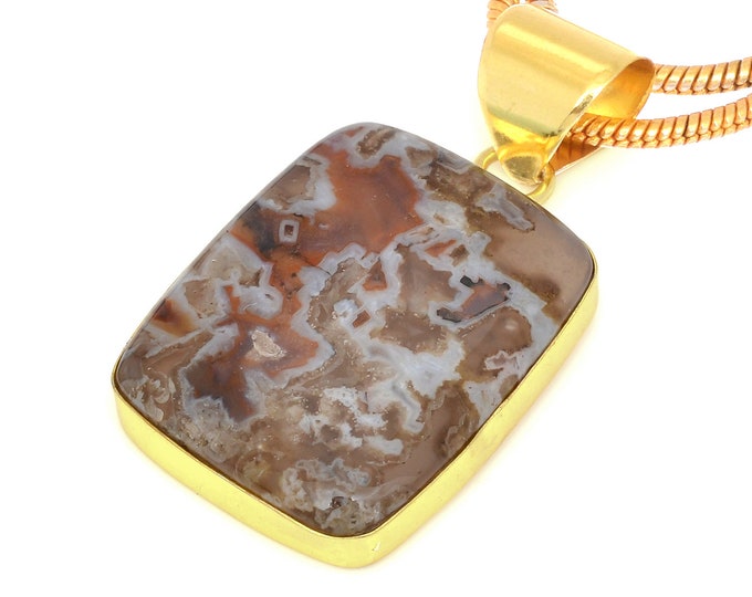 Stick Agate Pendant Necklaces & FREE 3MM Italian 925 Sterling Silver Chain GPH1584