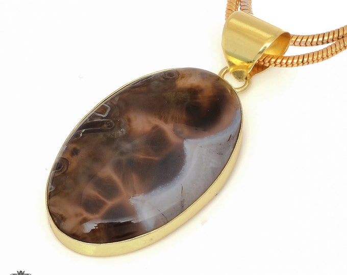 Scenic Jasper Pendant Necklaces & FREE 3MM Italian 925 Sterling Silver Chain GPH1771