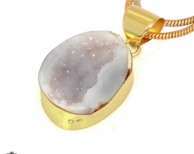 Tasbasco Geode Pendant Necklaces & FREE 3MM Italian 925 Sterling Silver Chain GPH1739