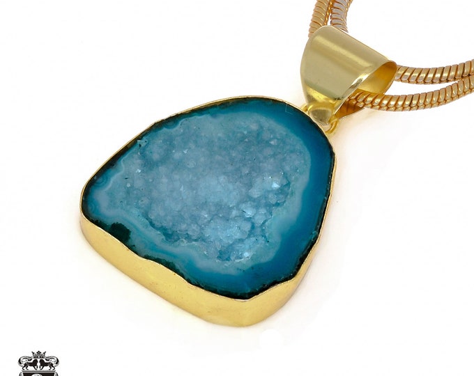 Tabasco Geode Pendant Necklaces & FREE 3MM Italian 925 Sterling Silver Chain GPH953