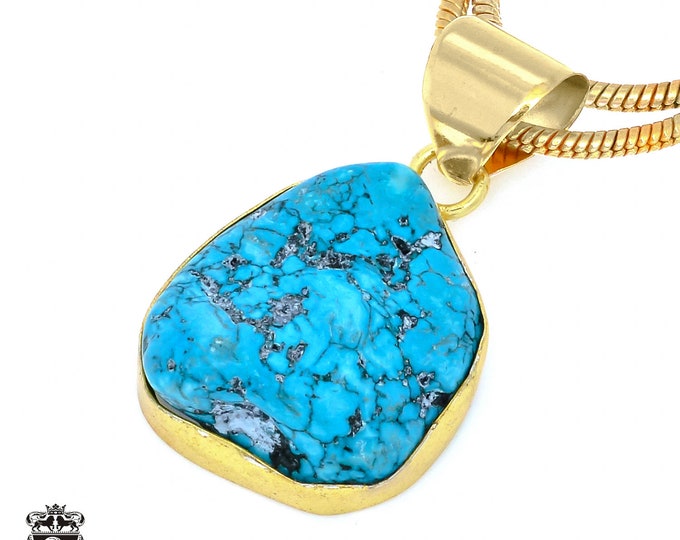 Tibetan Turquoise Nugget Pendant Necklaces & FREE 3MM Italian 925 Sterling Silver Chain GPH913