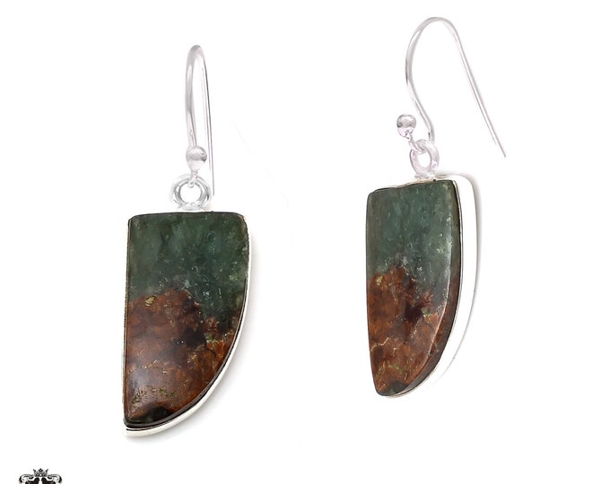 Rainforest Jasper 925 Sterling Silver Hook Dangle Earrings E452