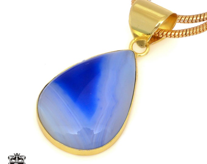 Ocean Agate Pendant Necklaces & FREE 3MM Italian 925 Sterling Silver Chain GPH1444