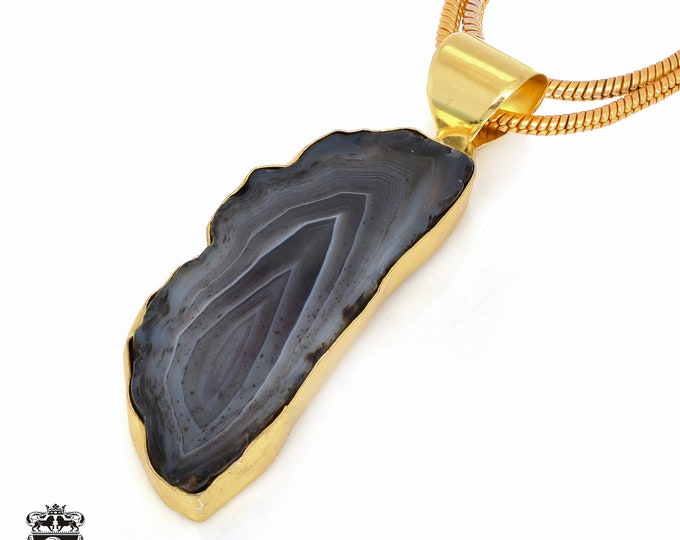 Agate Stalactite Pendant Necklaces & FREE 3MM Italian 925 Sterling Silver Chain GPH870