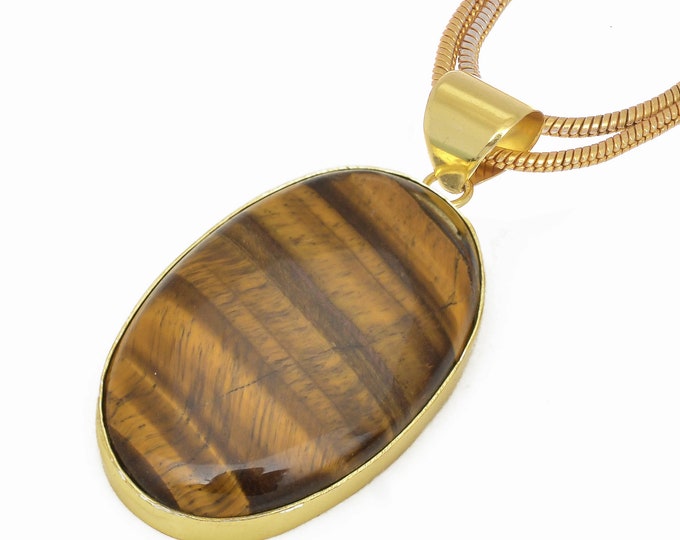 Tiger's Eye Pendant Necklaces & FREE 3MM Italian 925 Sterling Silver Chain GPH631