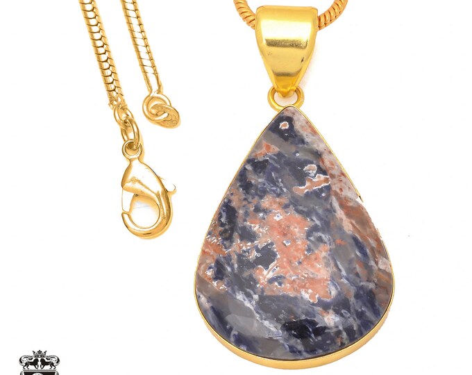 Sodalite Pendant Necklaces & FREE 3MM Italian 925 Sterling Silver Chain GPH336