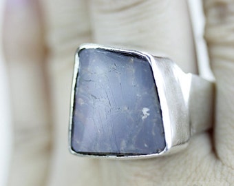31 KARAT Größe 7 KANADISCHER AMMOLIT Fein 925 Sterling Silber Ring