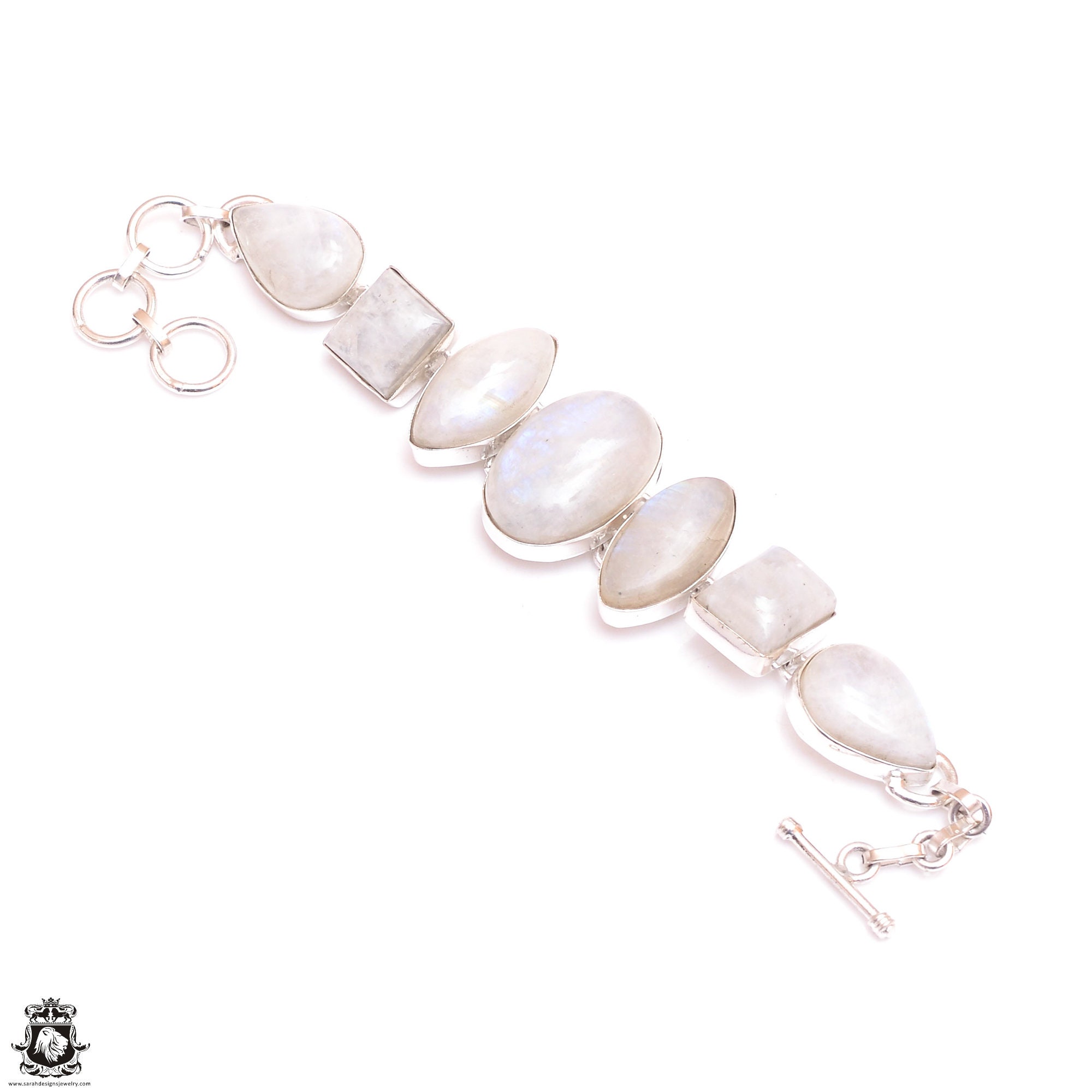 Bracciale Donna In Argento 925 Con Pietra Di Luna Arcobaleno – Fatto A Mano In India, Lunghezza 6,5 Pollici – Gioiello Naturale Per Fortuna E Benessere
