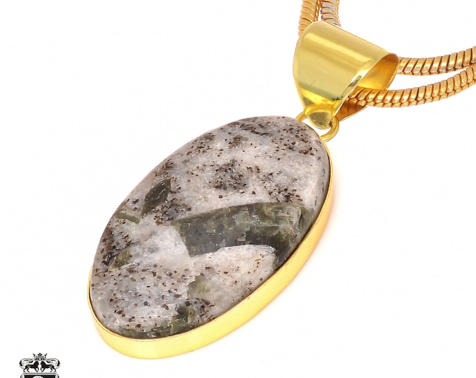 Epidote Pendant Necklaces & FREE 3MM Italian 925 Sterling Silver Chain GPH170