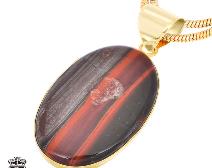 Iron Tiger's Eye Pendant Necklaces & FREE 3MM Italian 925 Sterling Silver Chain GPH1393
