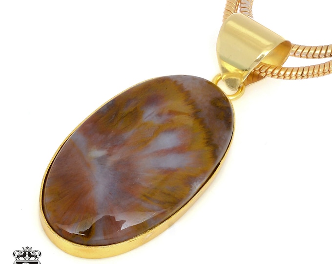 Montana Agate Pendant Necklaces & FREE 3MM Italian 925 Sterling Silver Chain GPH1364