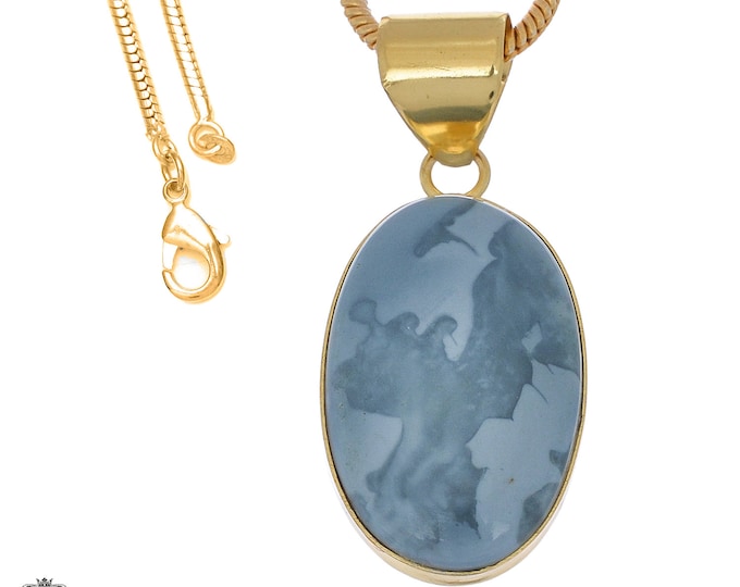 Owyhee Blue Opal Pendant Necklaces & FREE 3MM Italian 925 Sterling Silver Chain GPH1075
