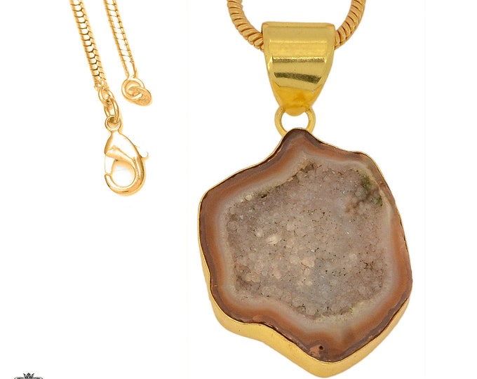 Tabasco Geode Pendant Necklaces & FREE 3MM Italian 925 Sterling Silver Chain GPH1047