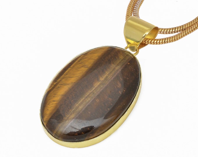 Tiger's Eye Pendant Necklaces & FREE 3MM Italian 925 Sterling Silver Chain GPH642