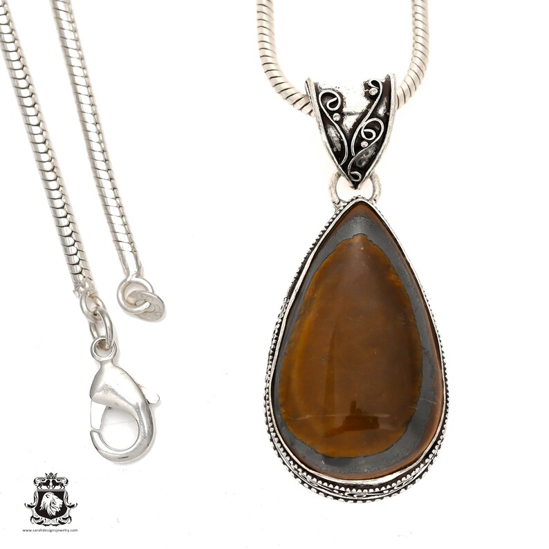RAINBOW OBSIDIAN Gold Sheen Pendant 4MM Italian Snake Chain V1545