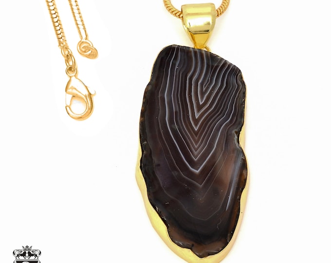 Agate Stalactite Pendant Necklaces & FREE 3MM Italian 925 Sterling Silver Chain GPH869