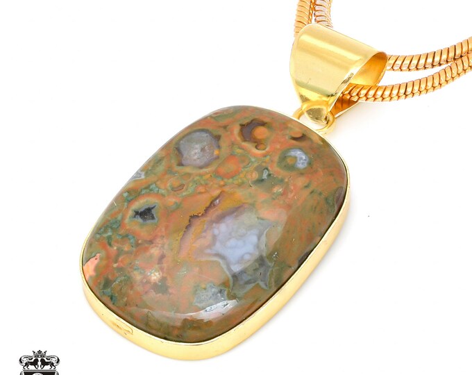 Rhyolite Pendant Necklaces & FREE 3MM Italian 925 Sterling Silver Chain GPH476