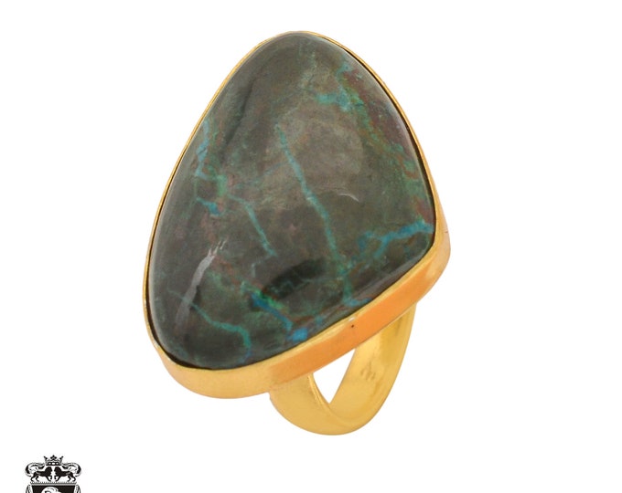 Size 6.5 - Size 8 Shattuckite Ring Meditation Ring 24K Gold Ring GPR1094