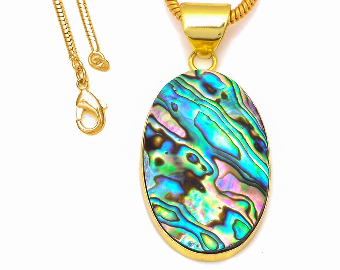 Abalone Shell Pendant Necklaces & FREE 3MM Italian 925 Sterling Silver Chain GPH265