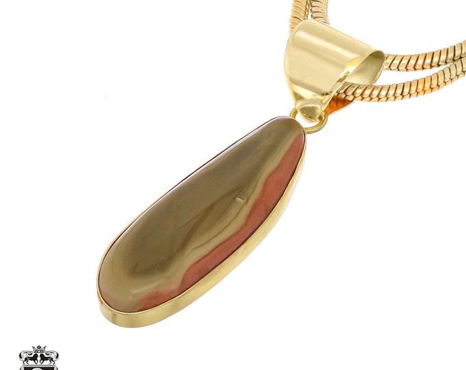Imperial Jasper Pendant Necklaces & FREE 3MM Italian 925 Sterling Silver Chain GPH778