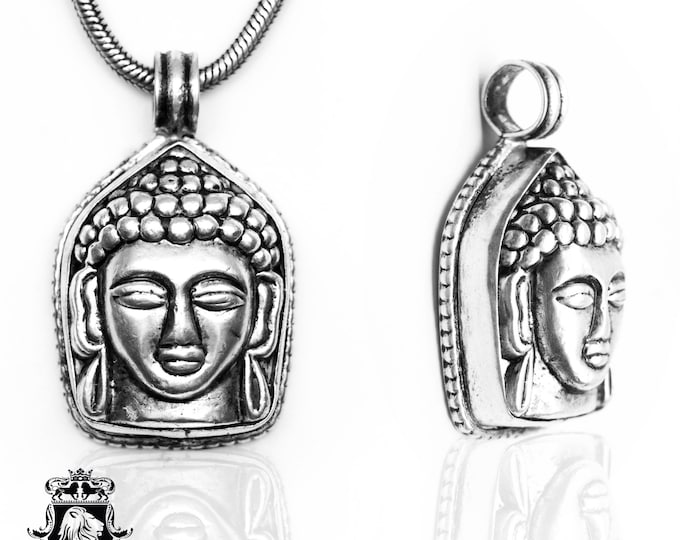 Meditation Zen Gautama Buddha Carving Pendant FREE 3MM Italian Snake Chain N49