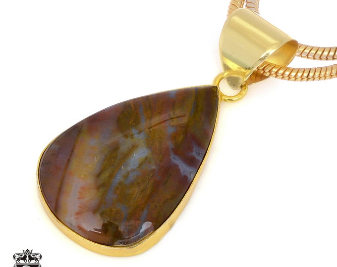 Montana Agate Pendant Necklaces & FREE 3MM Italian 925 Sterling Silver Chain GPH1366